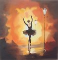 Balletdanseres in de nacht